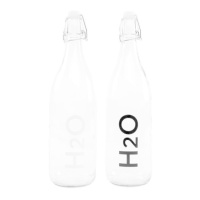 Garrafa transparente de 1 L H2O