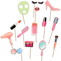 Kit para photocall de Maquiagem divertida - 14 unidades