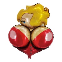 Balão de seios de rapariga loira de 80 cm