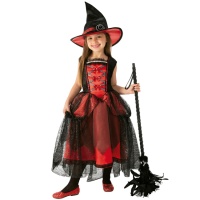 Fato de bruxa vermelha elegante para criança