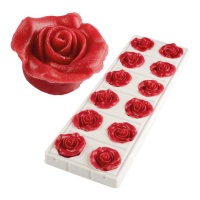 Bonecos de açúcar em forma de rosas vermelhas macias 3,5 cm - Dekora - 36 unidades