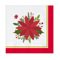 Guardanapos de flor de Natal de 16,5 x 16,5 cm - Maxi Products - 30 unidades