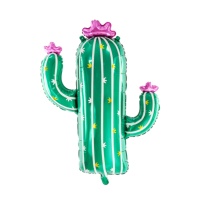 Balão XL Cactus Silhouette com flor 60 x 82 cm - PartyDeco