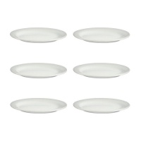 Prato de porcelana branca 24,5 x 17,5 cm - Vessia - 6 unidades