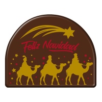 Sinal de chocolate negro Feliz Natal com os Reis Magos - Dekora - 42 unidades