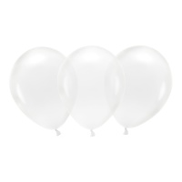 Balões de látex biodegradáveis 26 cm cristal transparente - PartyDeco - 10 unidades