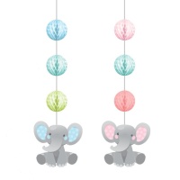 Pingentes decorativos Elephant Baby - 3 unidades