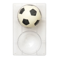 Molde de bola de futebol para chocolate 20 x 12 cm - Decora - 2 cavidades