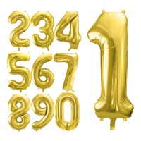 Balão número dourado 72 cm - PartyDeco - 1 peça