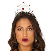 Tiara de teias de aranha com brilhantes