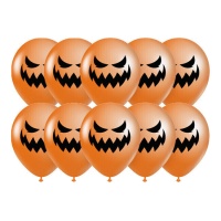 Balões de látex de Halloween 30 cm - Party love - 10 peças - Halloween Balões de abóbora de Halloween