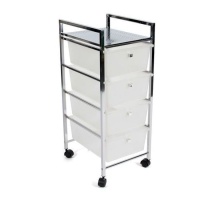 Carrinho 31,5 x 36,5 x 90,5 cm com 4 gavetas branco - DCasa