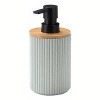 Dispensador de sabonete listrado em bambu
