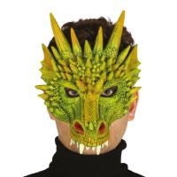 Máscara de dragão verde de meia face