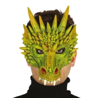 Máscara de dragão verde meia face