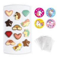 Kit unicórnio para bombons - Decorar - 40 unidades
