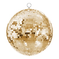 Bola de discoteca com efeito espelho champanhe dourado de 30 cm