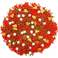 Sprinkles de árvore dourada e pérolas de 100 gr