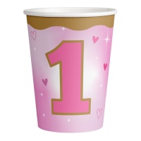 Copos de 266 ml para menina do primeiro ano - 8 unidades