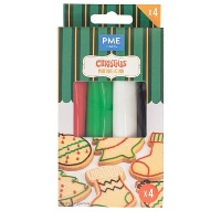 Conjunto de canetas de glacê para decoração em cores natalinas, 80 g - PME - 4 unidades