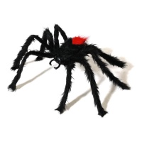 Aranha peluda preta e vermelha de 78 cm.