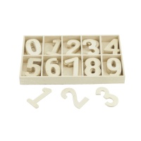 Números de madeira mini do 0 a 9 - 50 peças
