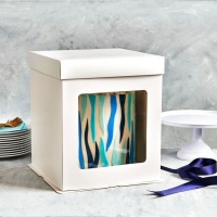 Caixa para bolos branca com janela 26 x 26 x 29,4 cm - FunCakes