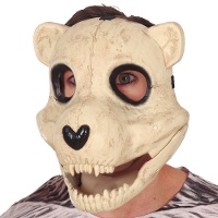 Máscara de urso com caveira móvel