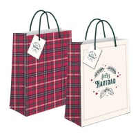Saco de presente de Natal clássico 45 x 33 x 10 cm - 1 unid.