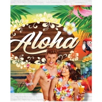 Cenário de photocall Tropical Aloha 2,20 x 1,50 m.