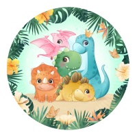 Pratos de Dinossauros felizes de 23 cm - 8 unidades