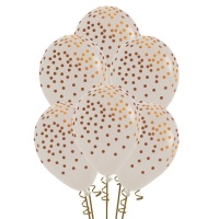 Balões de látex areia com pontos de cobre 30 cm - Sempertex - 12 unid.