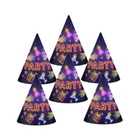 Glow Party Hats - 6 pcs.