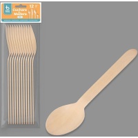 Colheres de madeira 16 cm - 12 unidades
