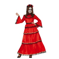 Fato de Catrina vermelha para mulher