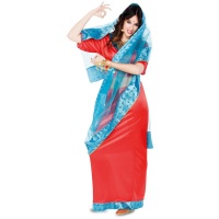 Figurino Hindu em Bollywood para mulheres com véu vermelho