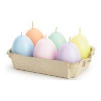 Velas coloridas em forma de ovo de 7 cm - 6 unidades