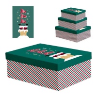 Caixa verde do Pai Natal - 3 peças