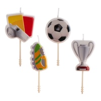 Velas futebol - Dekora - 4 unidades