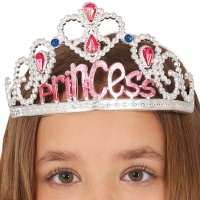 Tiara de princesa em prata com pedras