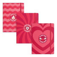 Caderno de frases de amor com borracha 14,5 x 10,5 cm - 1 unidade