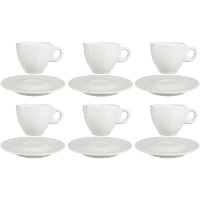 Xícara de 120 ml de café em porcelana com prato - 6 serviços