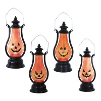 Lanterna de abóbora laranja com luz led - 1 peça