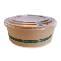 Recipiente biodegradável para poke de 0,5 L com tampa - 4 unid.