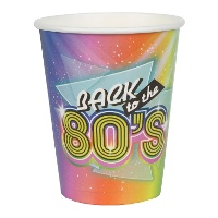 Copos dos anos 80 com destelhos de 270 ml - 10 unidades