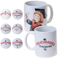 325 ml caneca de rapariga graduada Parabéns, conseguiste - 1 peça