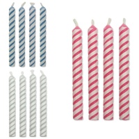 Velas às riscas coloridas de 5,9 cm - PME - 24 unid.
