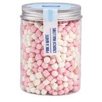 Sprinkles de mini marshmallows crocantes branco e rosa com acabamento perolado - 87 g - PME