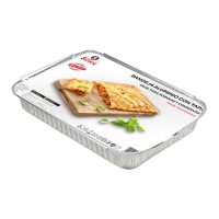 Recipiente descartável retangular com tampa 31,2 x 18 x 3,5 cm - 3 peças