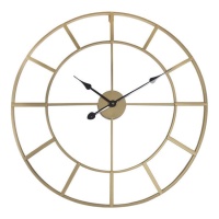 Relógio de parede em metal dourado de 60 cm - DCasa